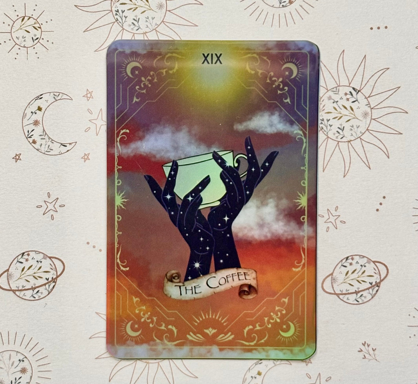 Coffee Tarot Card Sticker